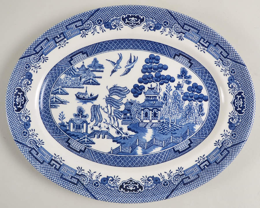 Willow Blue (Georgian Shape) 12" Oval Serving Platter by Churchill-1