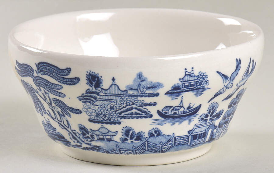 Willow Blue (Georgian Shape) Open Sugar Bowl Or Sugar Base by Churchill-1