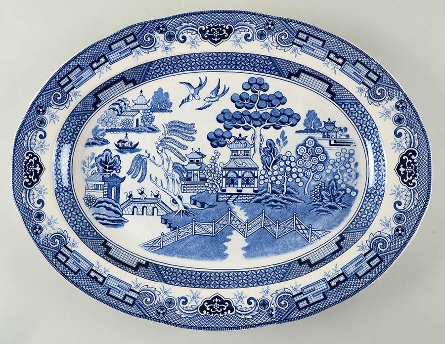 Willow Blue (Georgian Shape) 18" Oval Serving Platter by Churchill-1