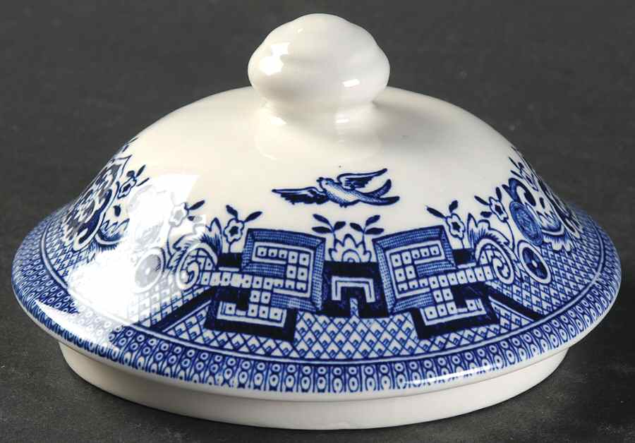Willow Blue (Georgian Shape) Lid for Sugar Bowl (Open Sugar Bowl) by Churchill-1