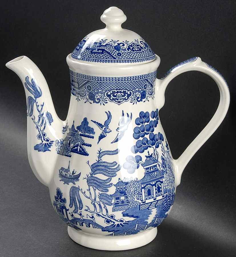 Willow Blue (Georgian Shape) Coffee Pot & Lid by Churchill-1