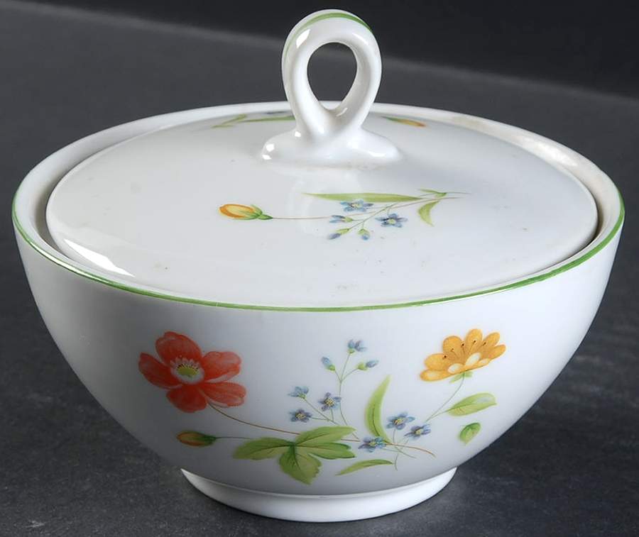 April Flowers Sugar Bowl & Lid by Castle Court-1