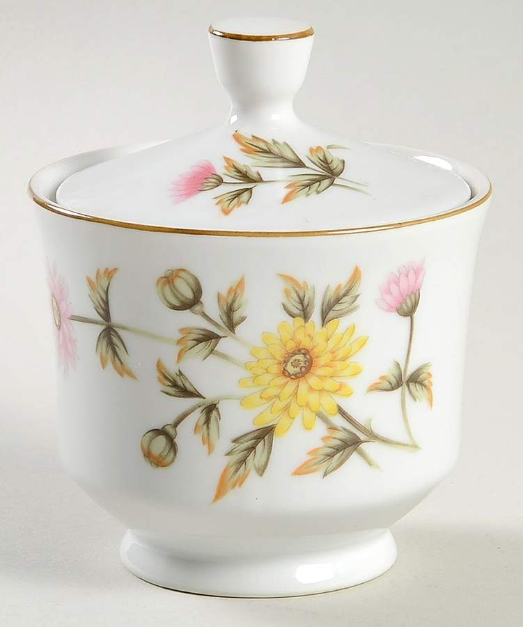 Chrysanthemum Sugar Bowl & Lid by Castle Court-1