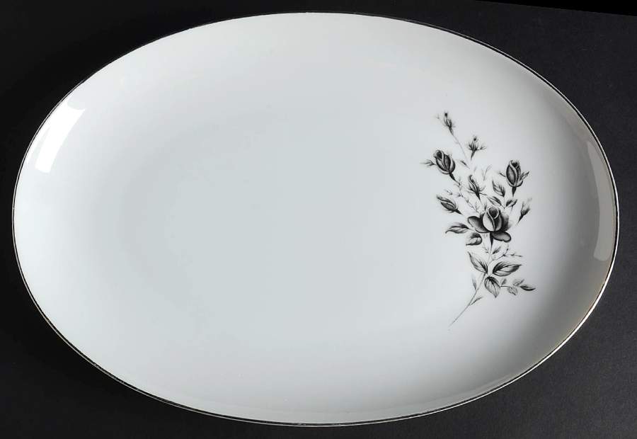 Concerto Rose 12" Oval Serving Platter by Castle Court-1