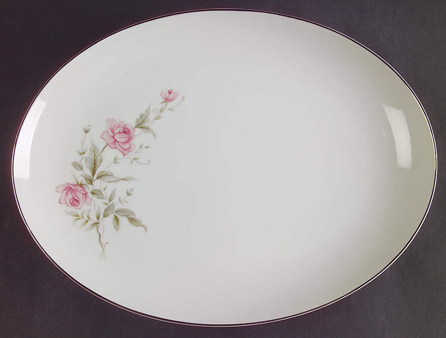 Rose Bouquet 12" Oval Serving Platter by Castle Court-1