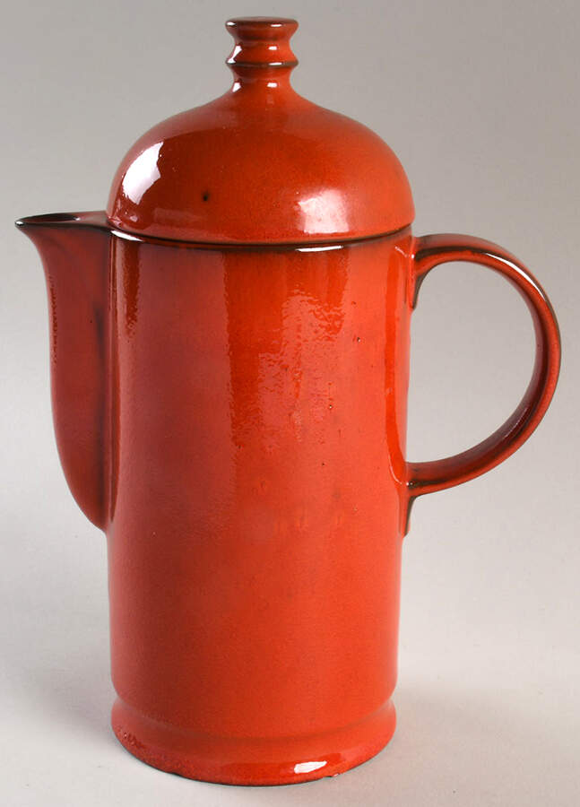Sunset Orange Coffee Pot & Lid by Ceramano-1