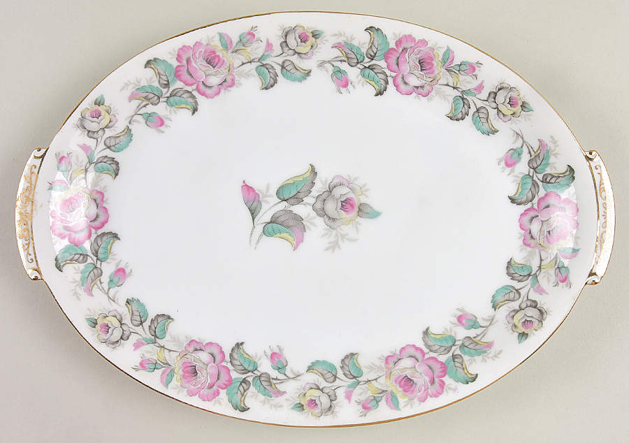 Pink Rose 12" Oval Serving Platter by Celebrate-1