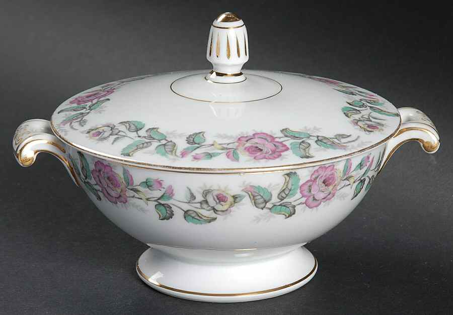 Pink Rose Sugar Bowl & Lid by Celebrate-1