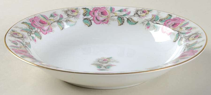 Pink Rose Rim Soup Bowl by Celebrate-1