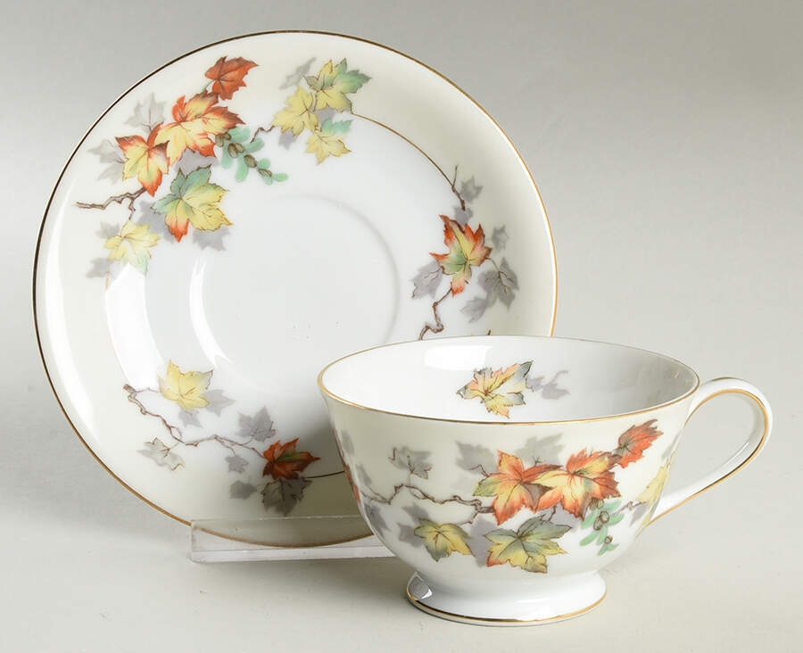Silver Maple Footed Cup & Saucer Set by Celebrate-1