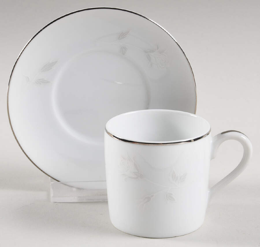 Bridal Rose Flat Demitasse Cup & Saucer Set by Celebrity-1