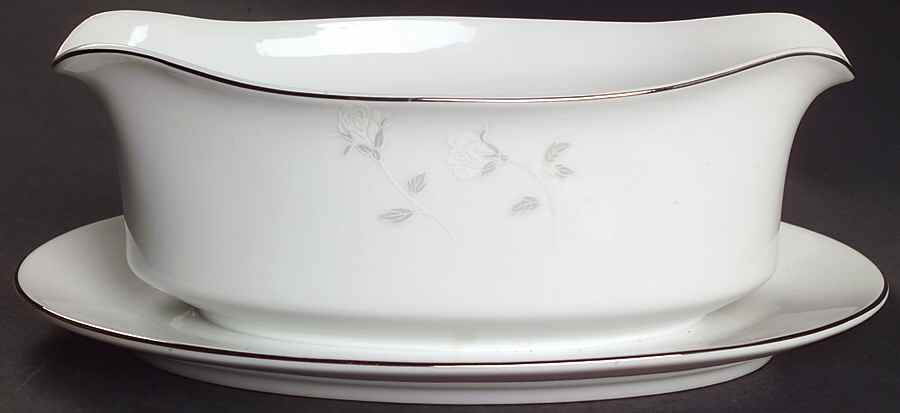 Bridal Rose Gravy Boat with Attached Underplate by Celebrity-1