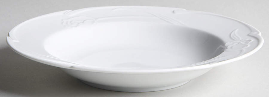 White Rose Rim Soup Bowl by Celebrity-1