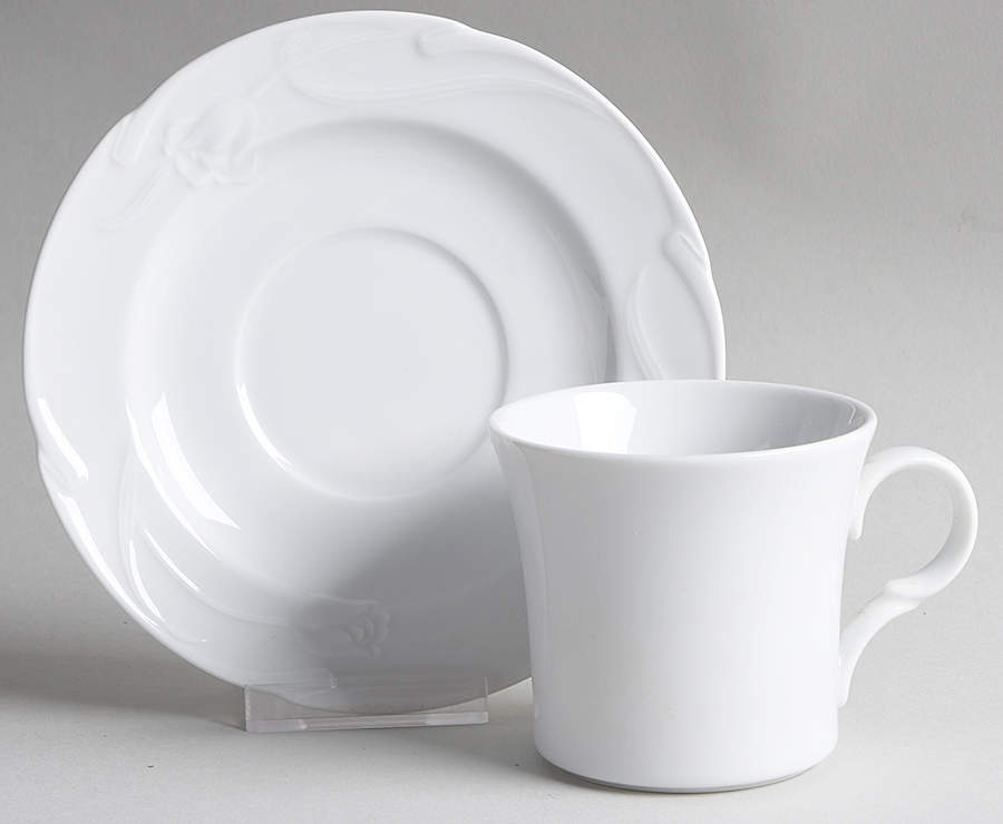 White Rose Flat Cup & Saucer Set by Celebrity-1