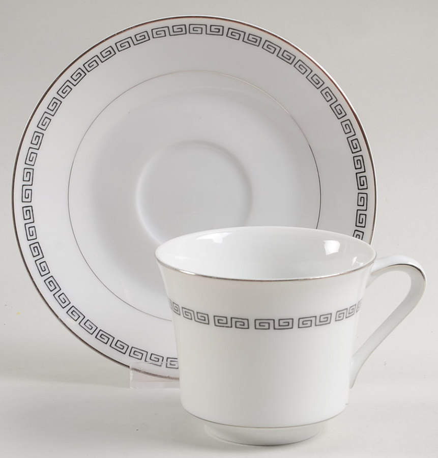 Marquis Flat Cup & Saucer Set by Crown Empire-1