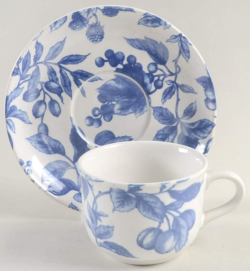 Blueberry Hill (Large Design) Flat Cup & Saucer Set by Century China-1