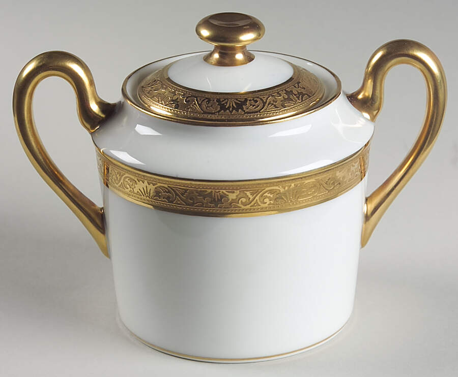 Ambassador Gold Sugar Bowl & Lid by Ceralene-1
