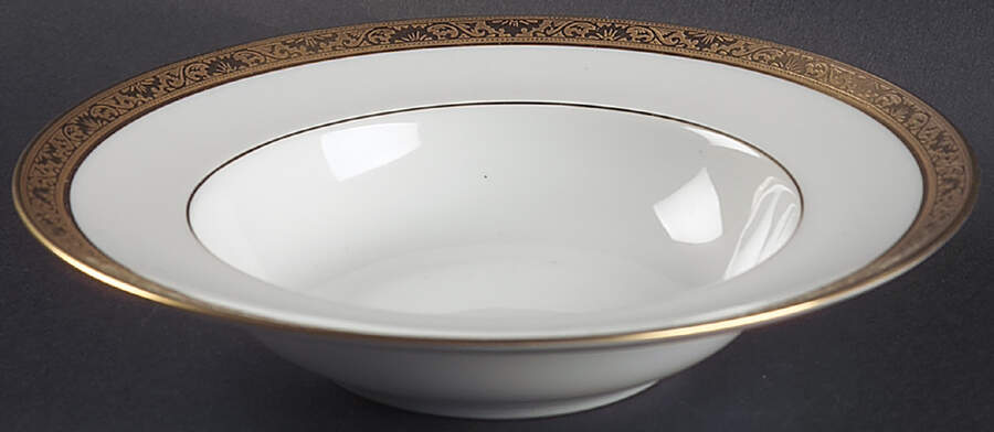 Ambassador Gold Rim Soup Bowl by Ceralene-1