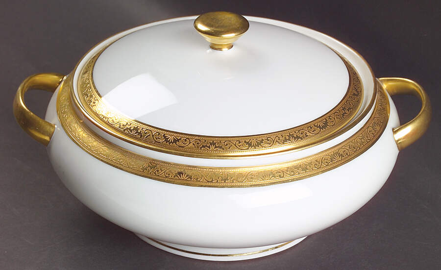 Ambassador Gold Round Covered Vegetable by Ceralene-1