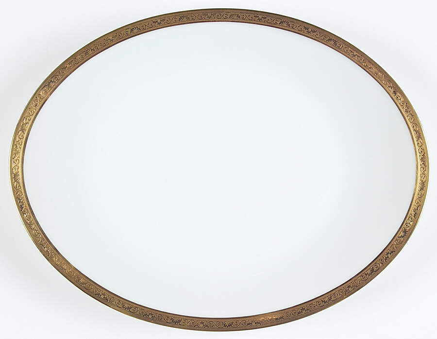 Ambassador Gold 15" Oval Serving Platter by Ceralene-1