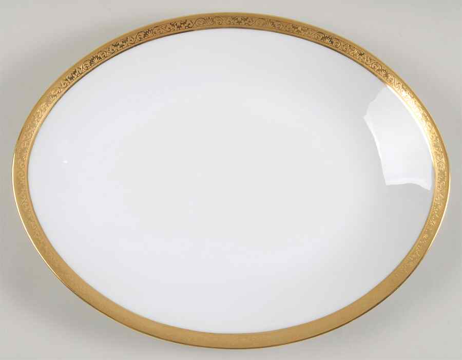Ambassador Gold 12" Oval Serving Platter by Ceralene-1