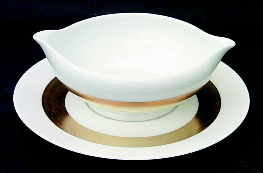 Anneau D'Or Gravy Boat with Attached Underplate by Ceralene-1
