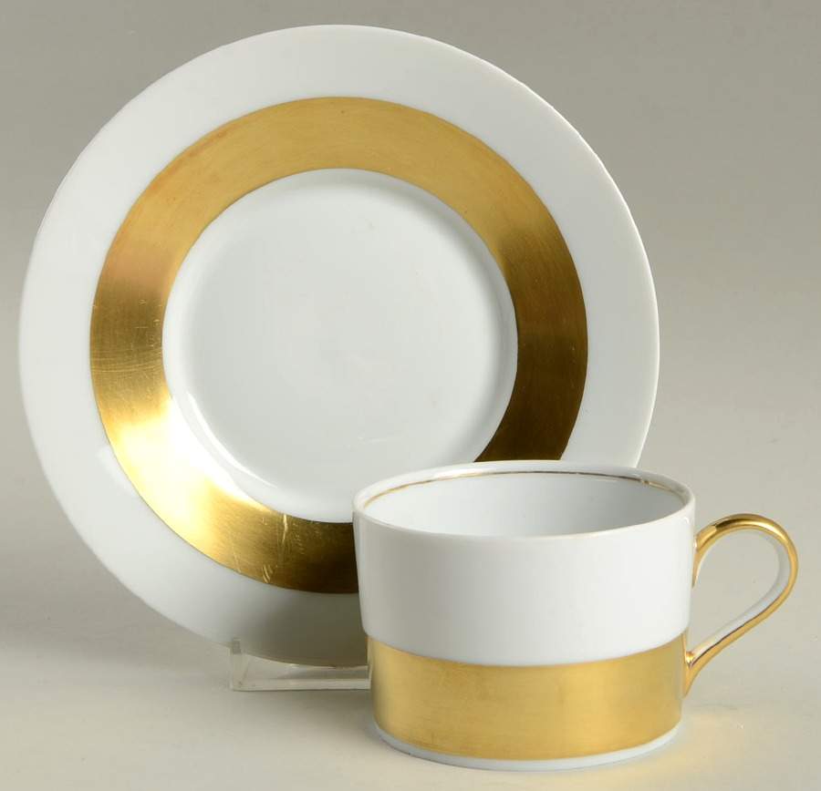 Anneau D'Or Flat Cup & Saucer Set by Ceralene-1