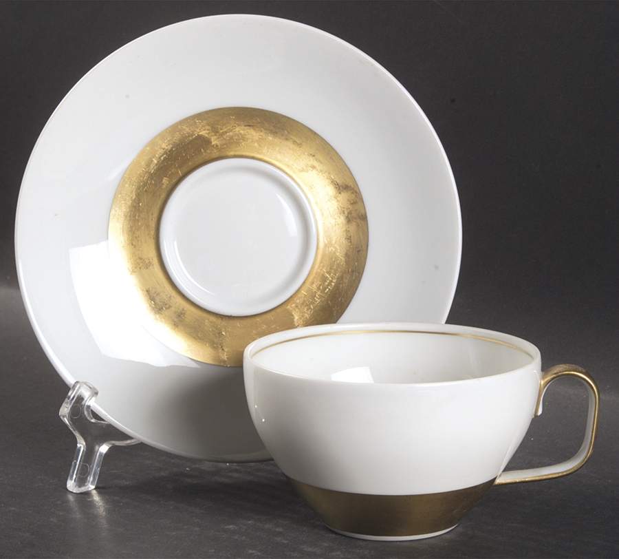 Anneau D'Or Flat Cup & Saucer Set by Ceralene-1