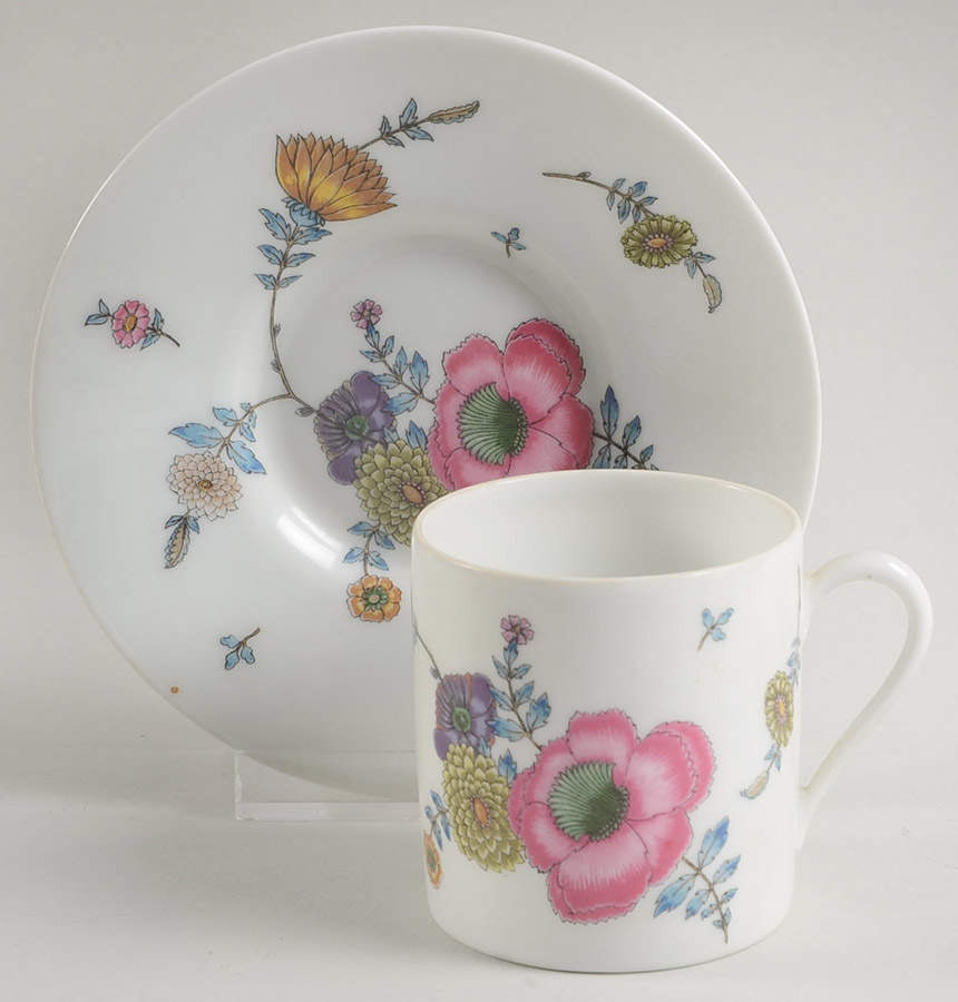 Anemones Flat Demitasse Cup & Saucer Set by Ceralene-1