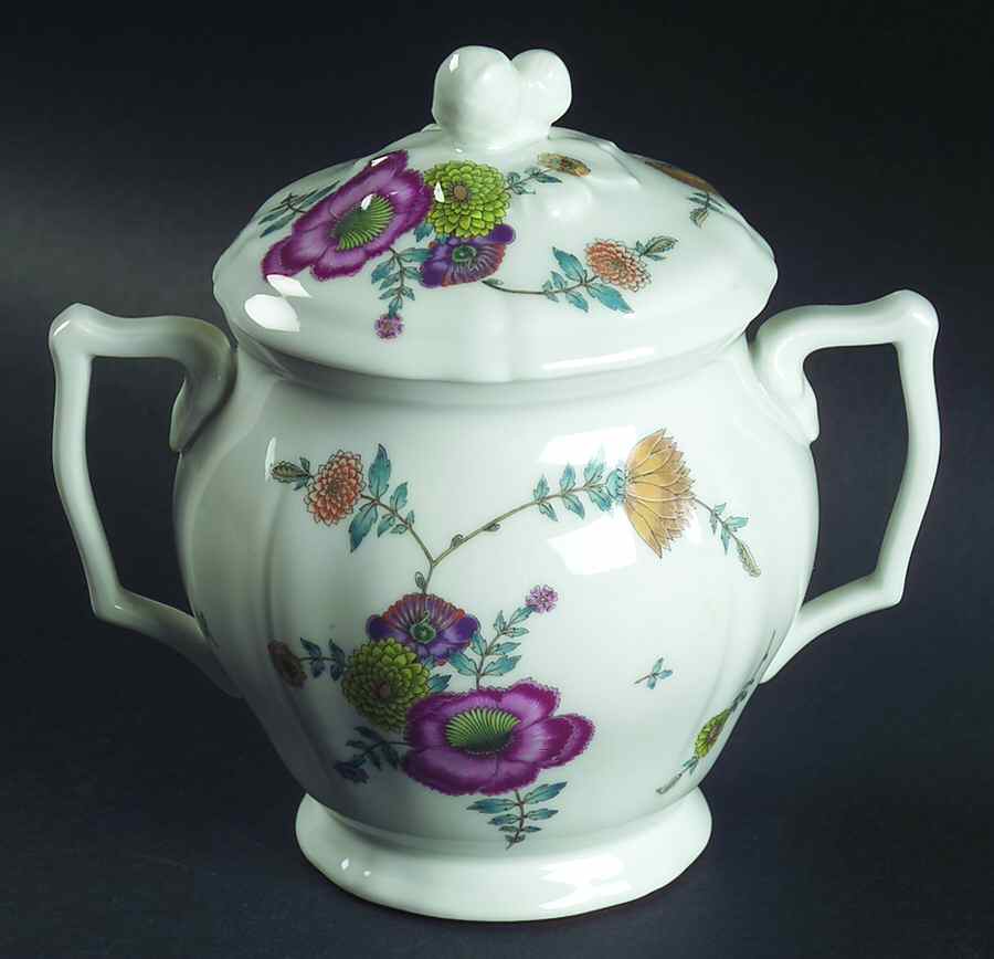 Anemones Sugar Bowl & Lid by Ceralene-1