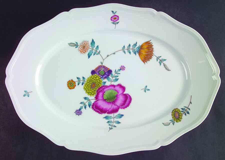 Anemones 15" Oval Serving Platter by Ceralene-1