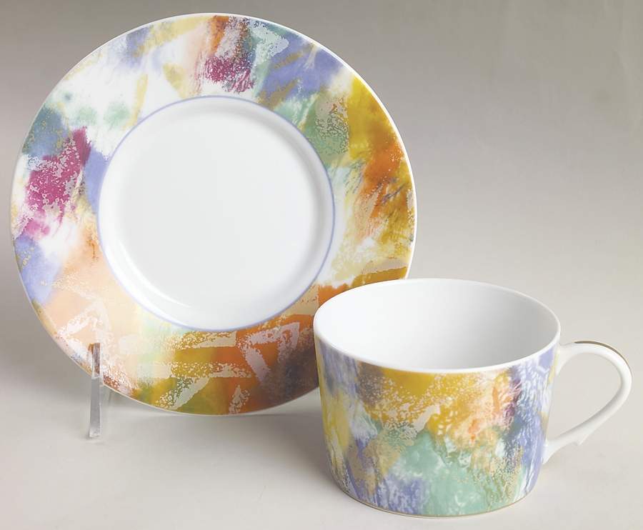 Arlequin Flat Cup & Saucer Set by Ceralene-1