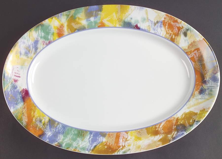 Arlequin 14" Oval Serving Platter by Ceralene-1