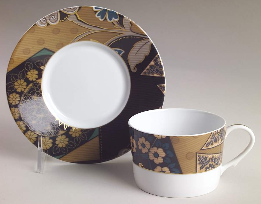 Aubusson Flat Cup & Saucer Set by Ceralene-1