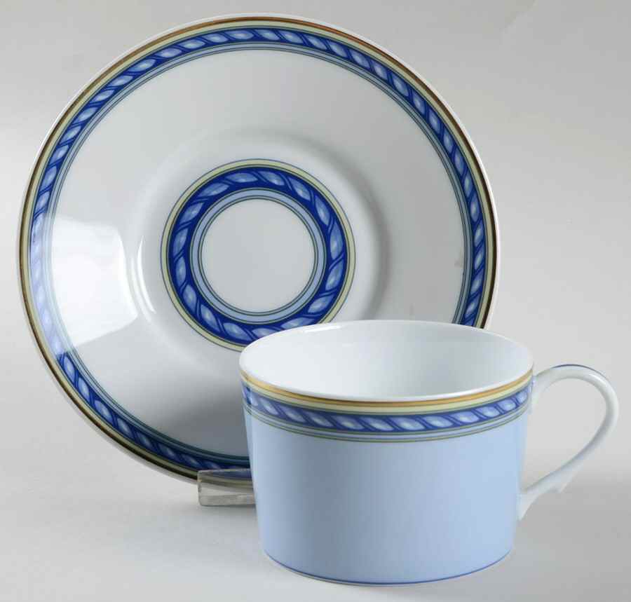 Biarritz Flat Cup & Saucer Set by Ceralene-1