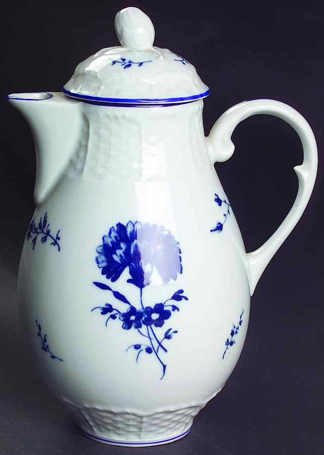 Blue Carnation Coffee Pot & Lid by Ceralene-1