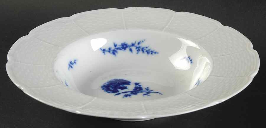 Blue Carnation Rim Soup Bowl by Ceralene-1