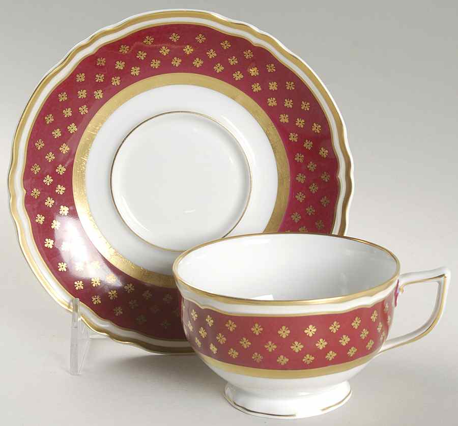 Cardinal Footed Cup & Saucer Set by Ceralene-1