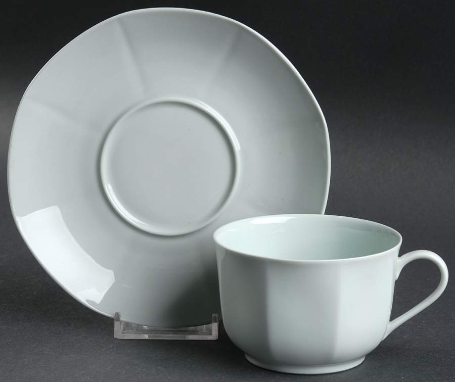 Celadon Flat Cup & Saucer Set by Ceralene-1
