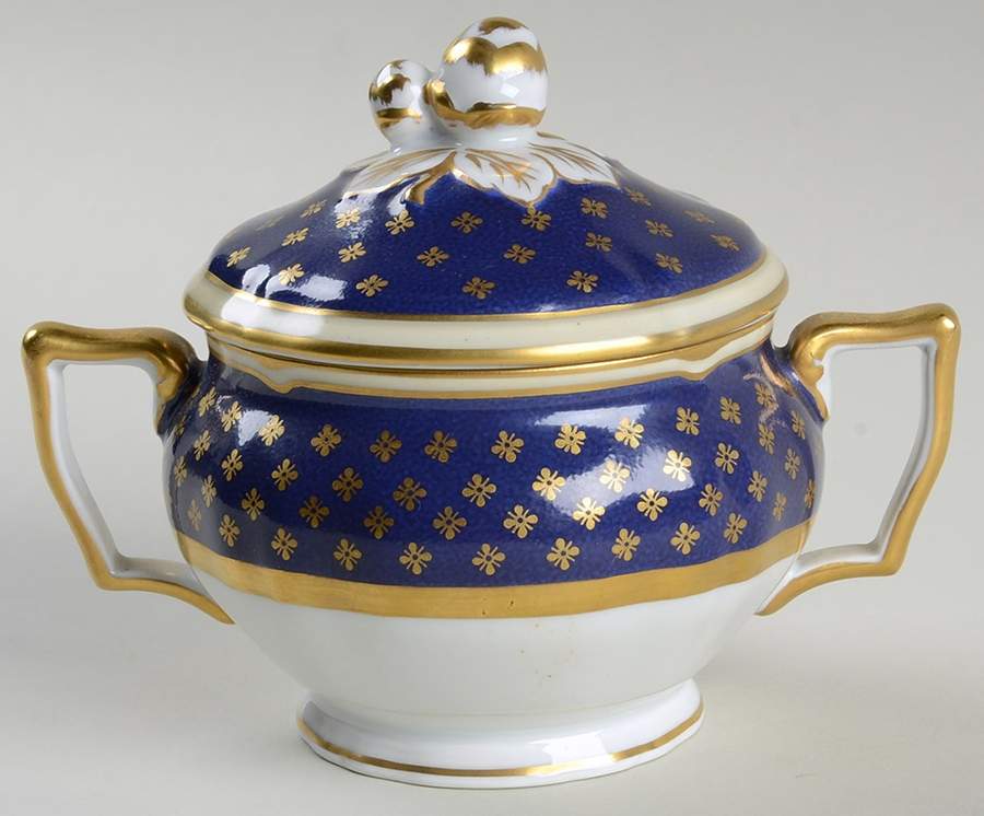 Malmaison Cobalt Blue Sugar Bowl & Lid by Ceralene-1
