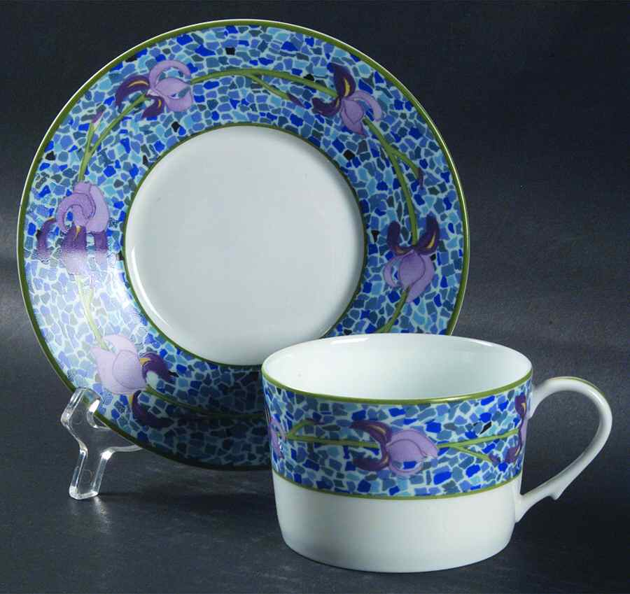 Chloe Flat Cup & Saucer Set by Ceralene-1