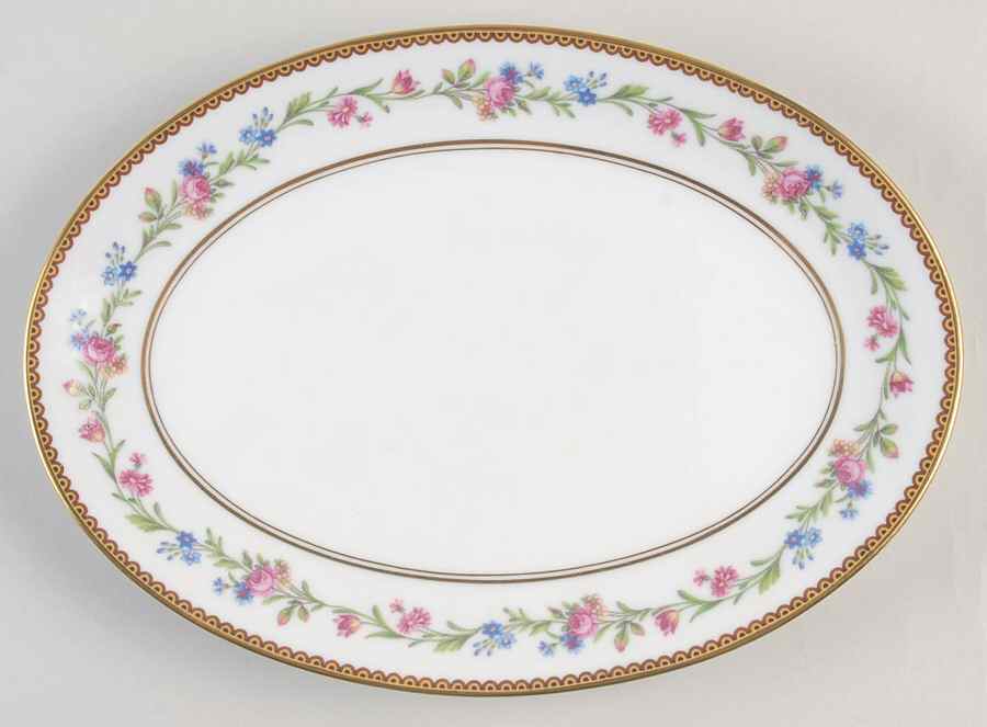 Country Flowers 11" Oval Serving Platter by Ceralene-1