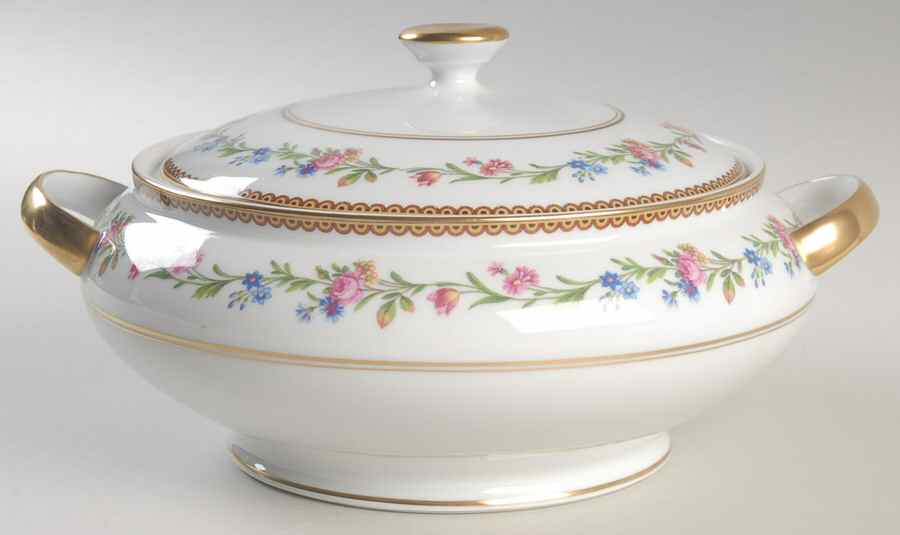 Country Flowers Round Covered Vegetable by Ceralene-1