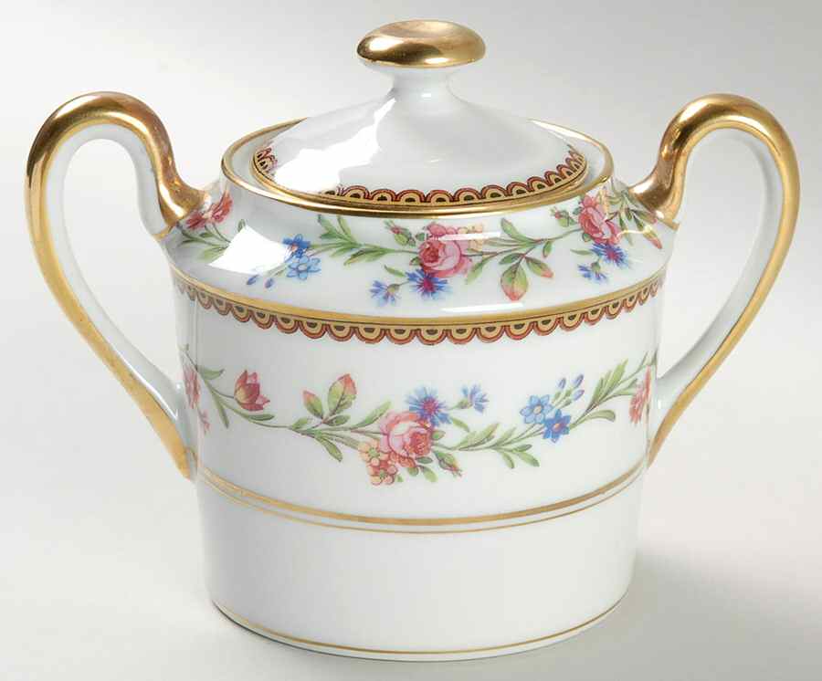 Country Flowers Sugar Bowl & Lid by Ceralene-1