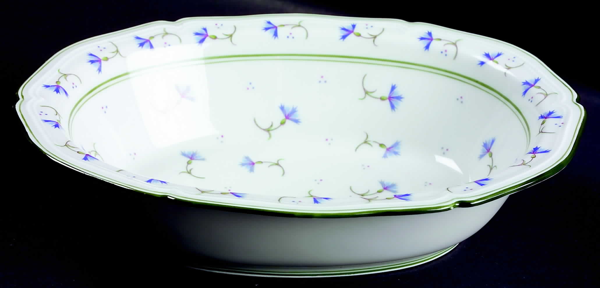 Cornflower 9" Oval Vegetable Bowl by Ceralene-1