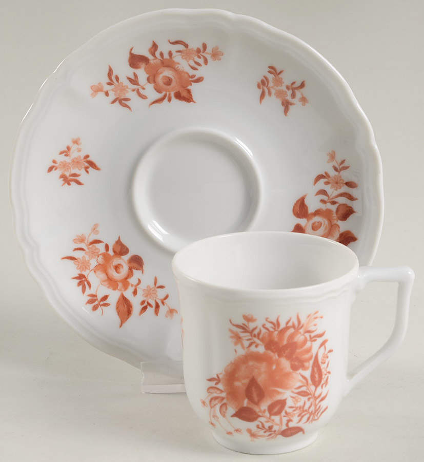 Copper Rose Demitasse Cup & Saucer Set by Ceralene-1