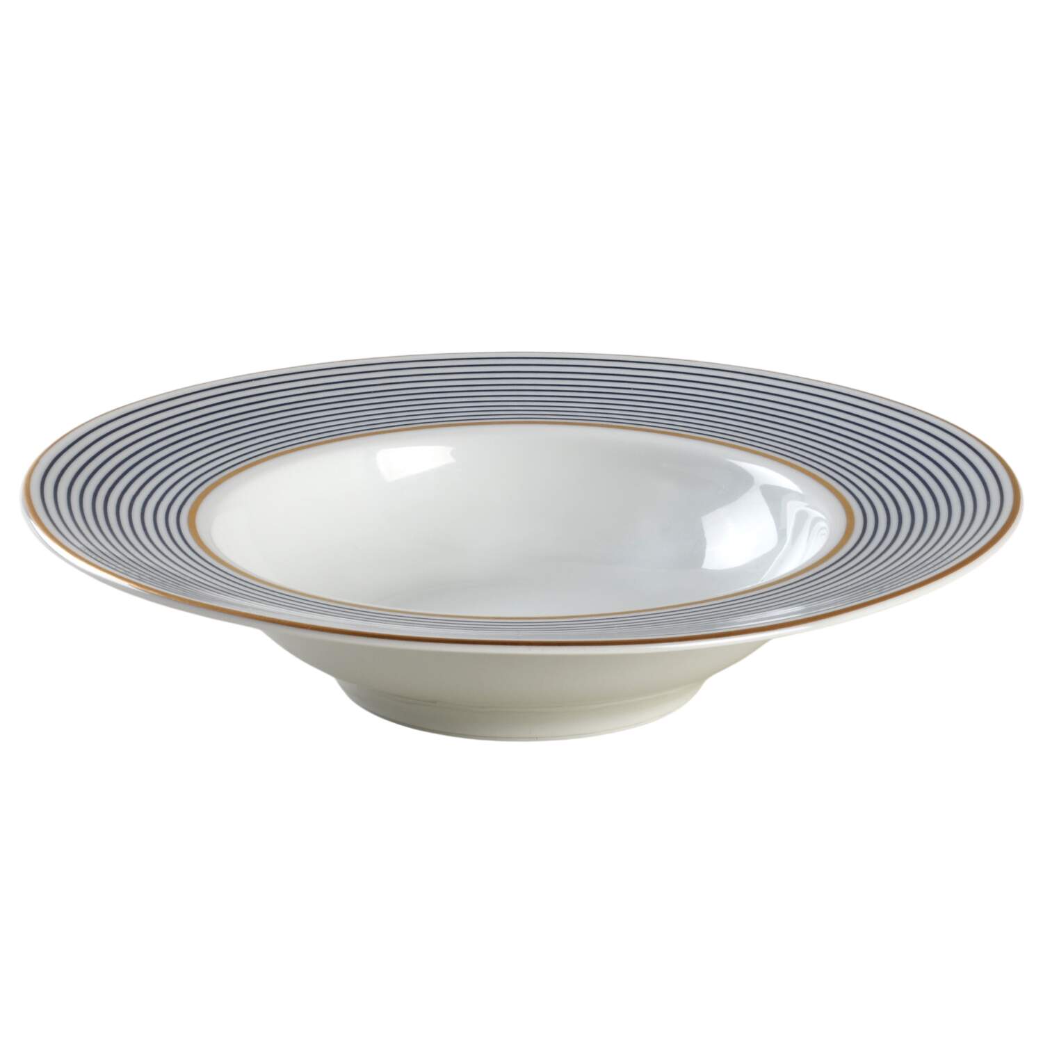 Crinoline Blue Rim Soup Bowl by Ceralene-1