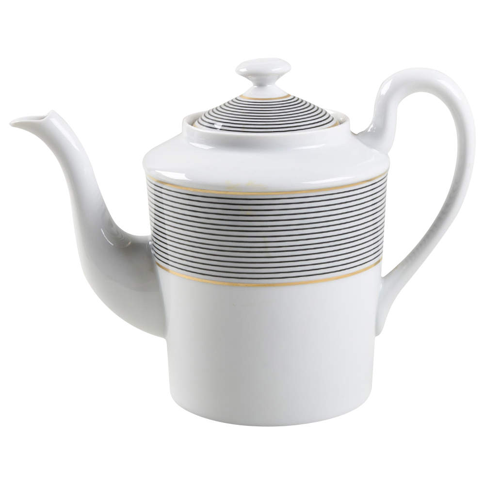 Crinoline Black Coffee Pot & Lid by Ceralene-1