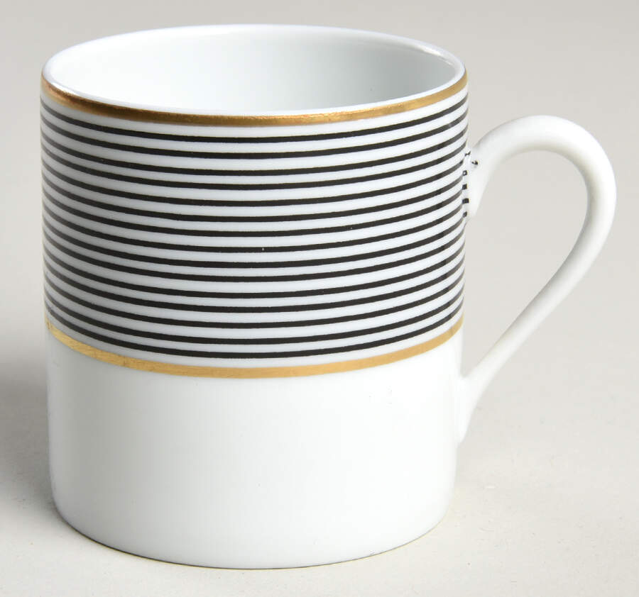 Crinoline Black Flat Demitasse Cup by Ceralene-1
