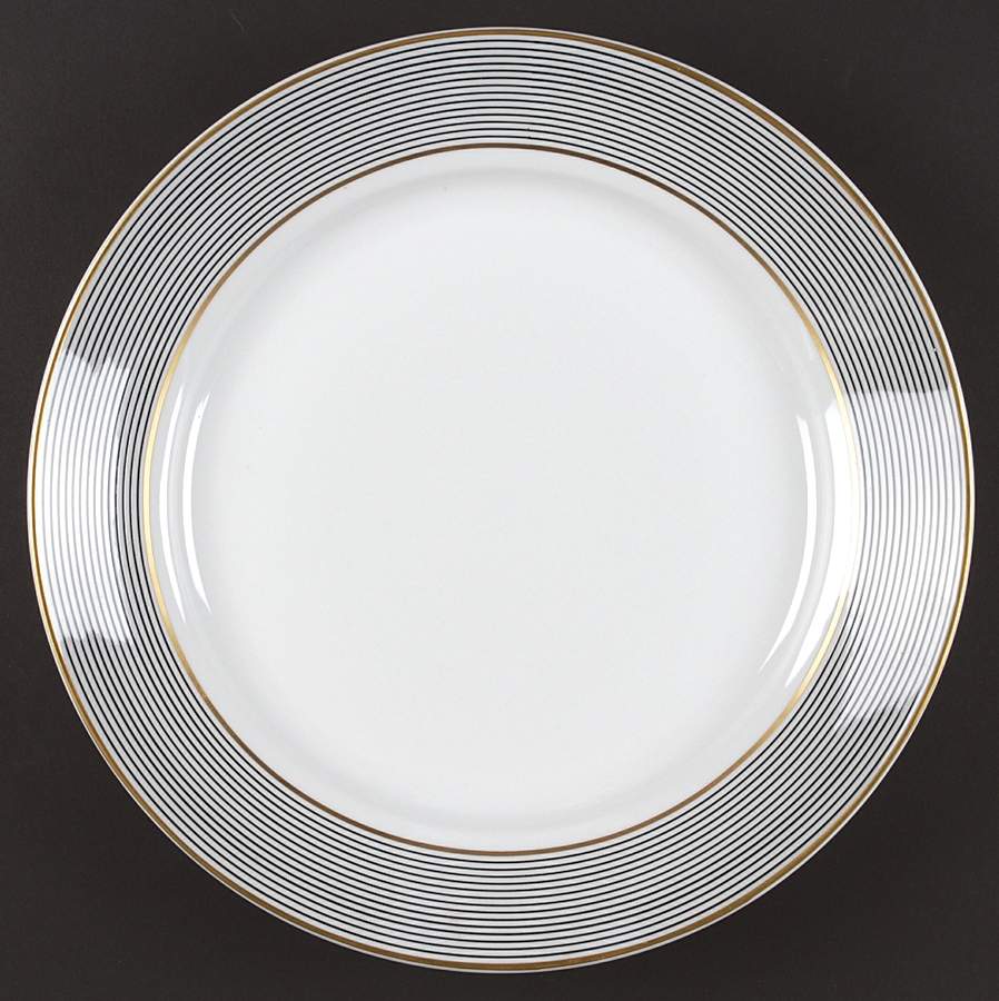 Crinoline Black 12" Chop Plate (Round Platter) by Ceralene-1